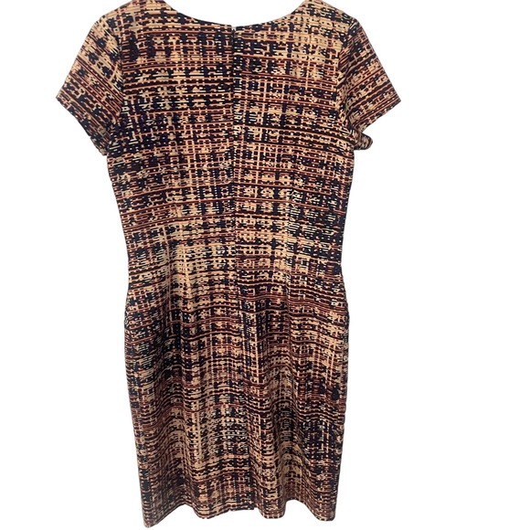 NORDSTROM ELLEN TRACY TWEED PRINT PONTE SHEATH DRESS SIZE 8 - Picture 9 of 10